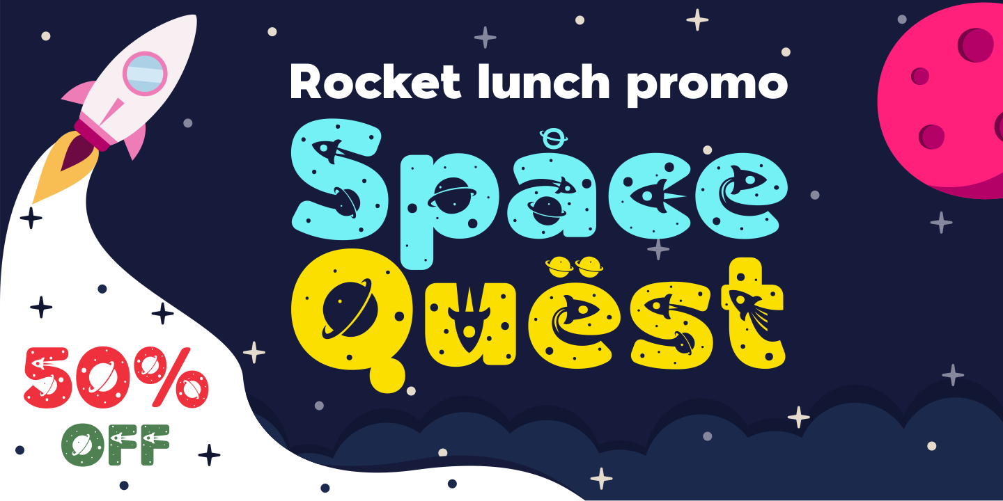 Space Quest Regular Font preview
